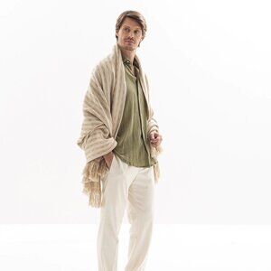 BLANKET VINAL CAMEL (MERINO WOOL AND LLAMA FIBERS)